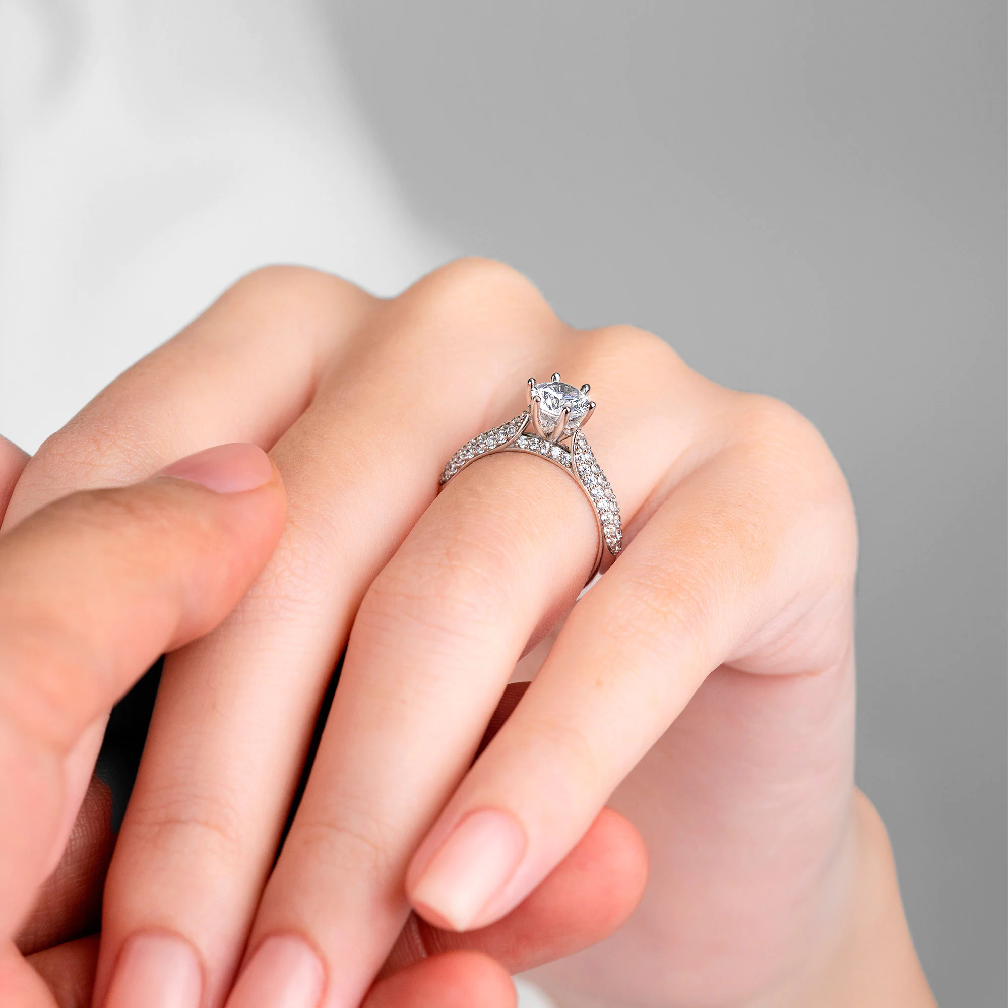 Cathedral Engagement Ring with Big Eternity Band NCH1507 6